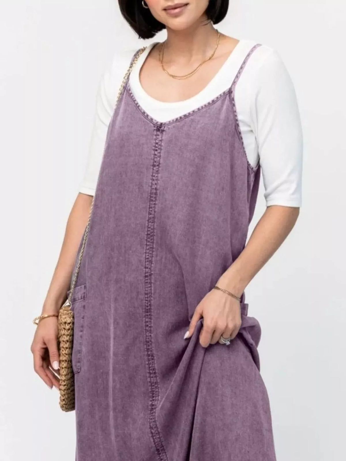 Washed Denim Cami Maxi Dress