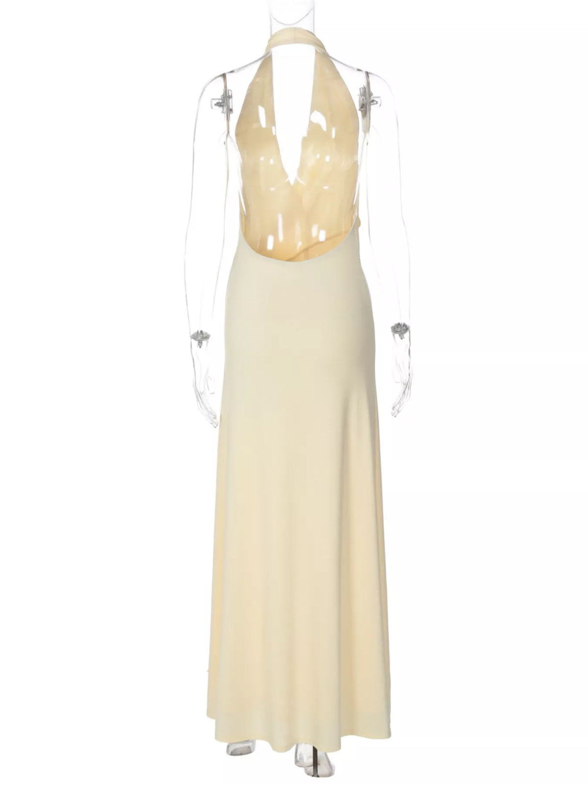 Split Backless Halter Neck Maxi Dress
