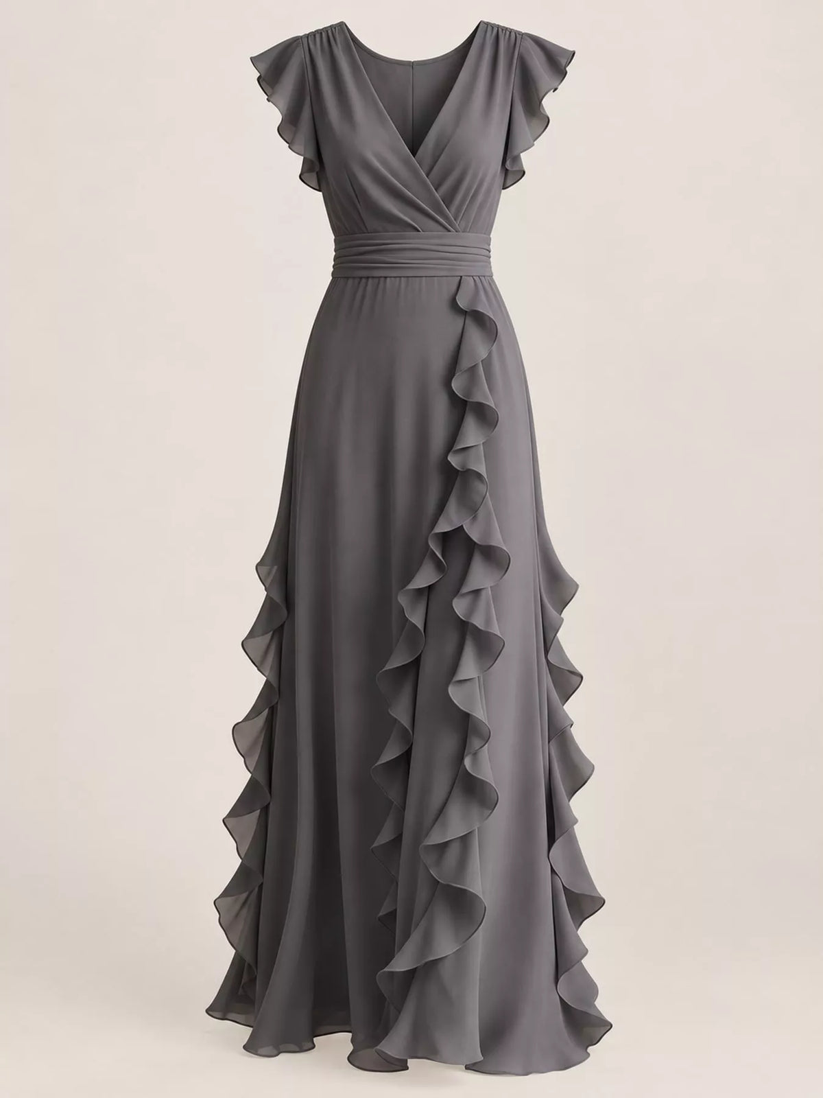 Ruffled Surplice Maxi Dress