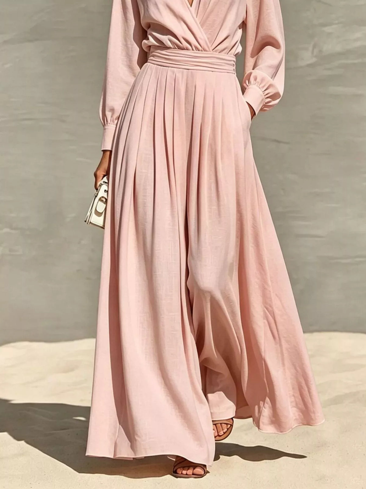 Long Sleeve Wide-Leg Jumpsuit