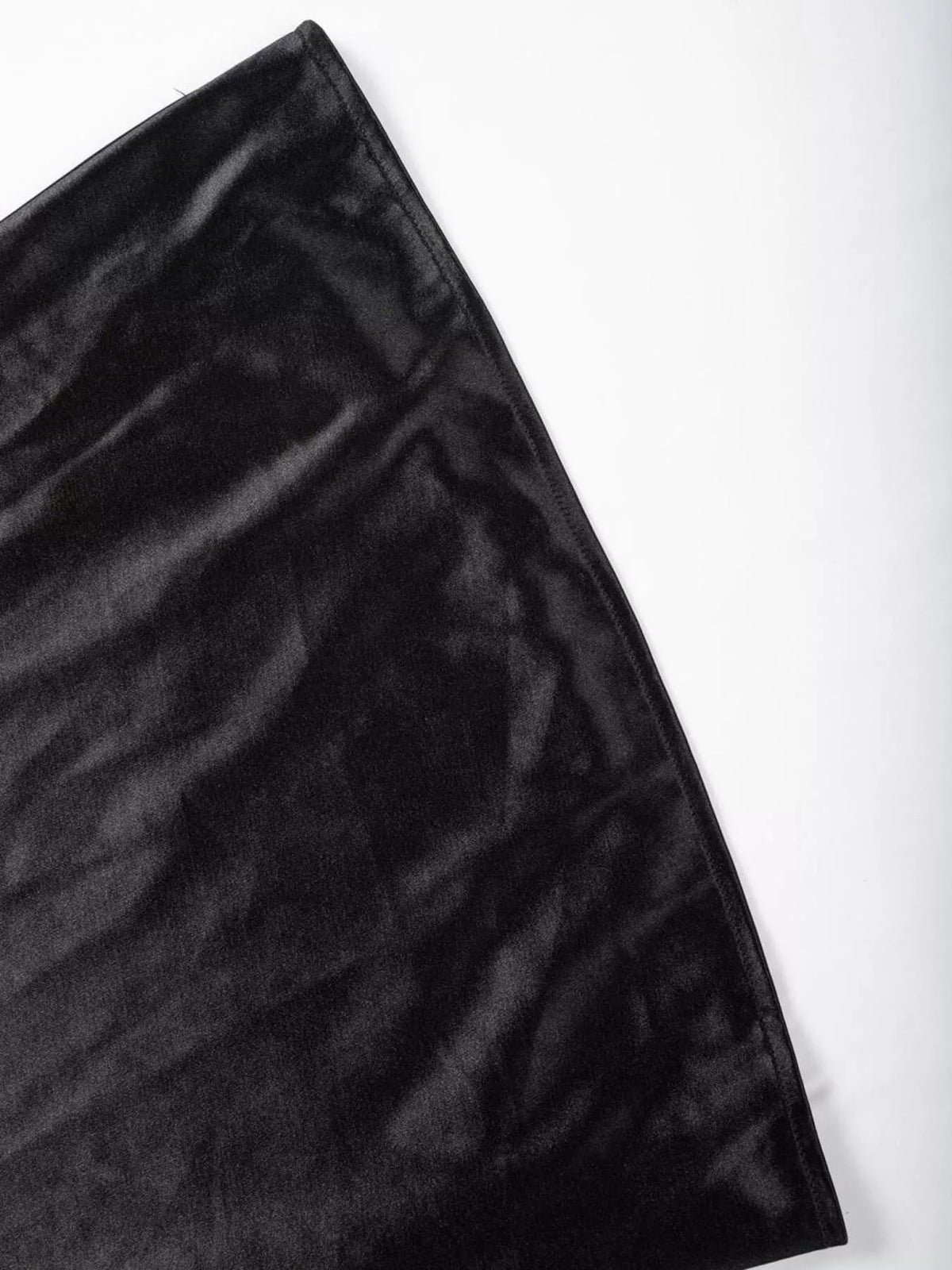 Satin Midi Skirt in Black