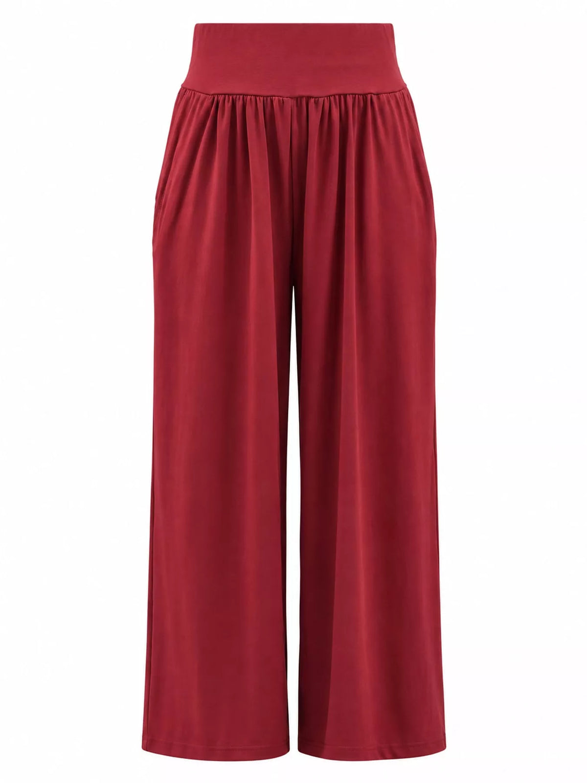 High-Rise Wide-Leg Pants with Pockets