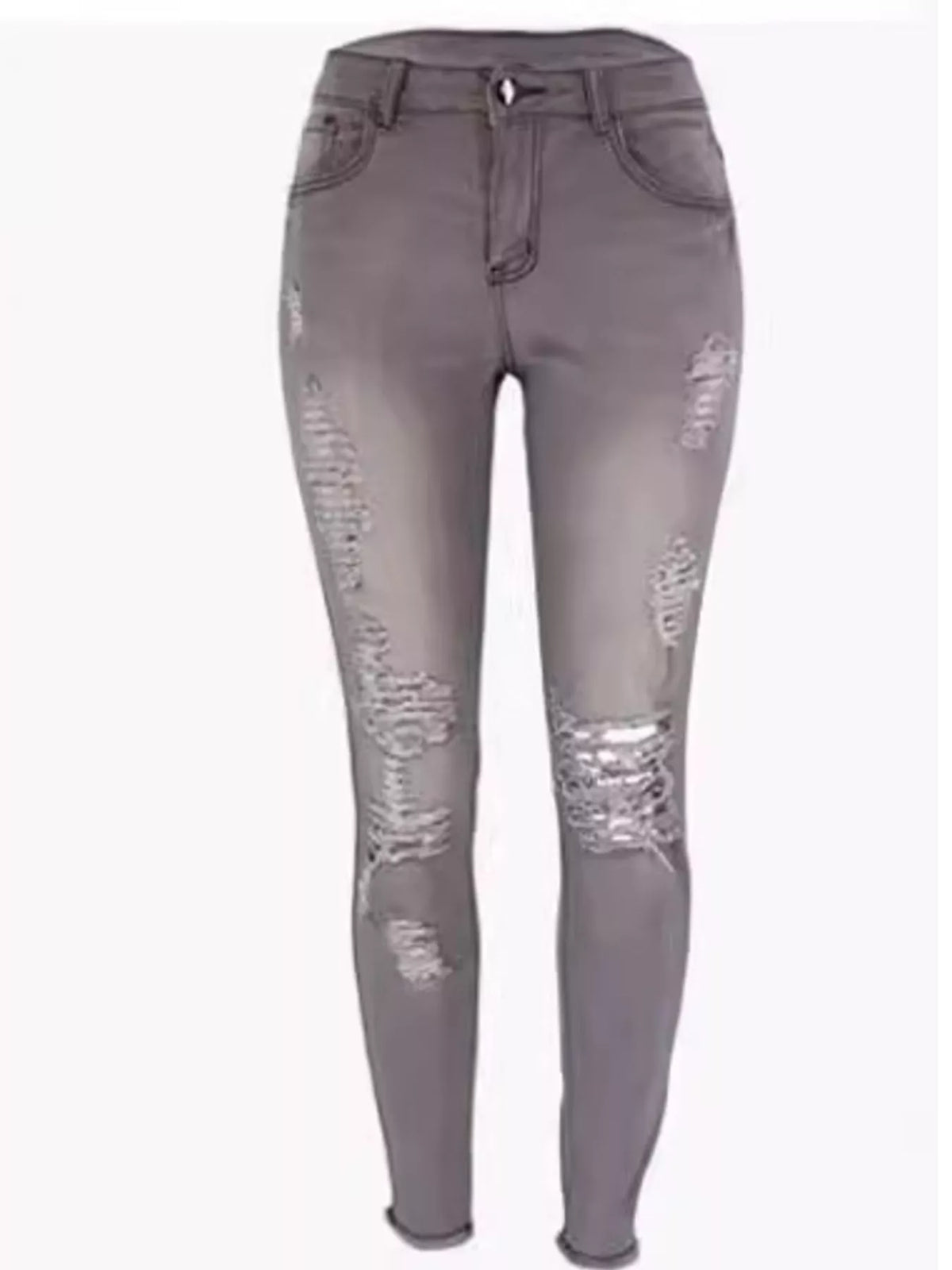 Distressed Skinny Jeans with Whisker Fading by Dreamy Drapes