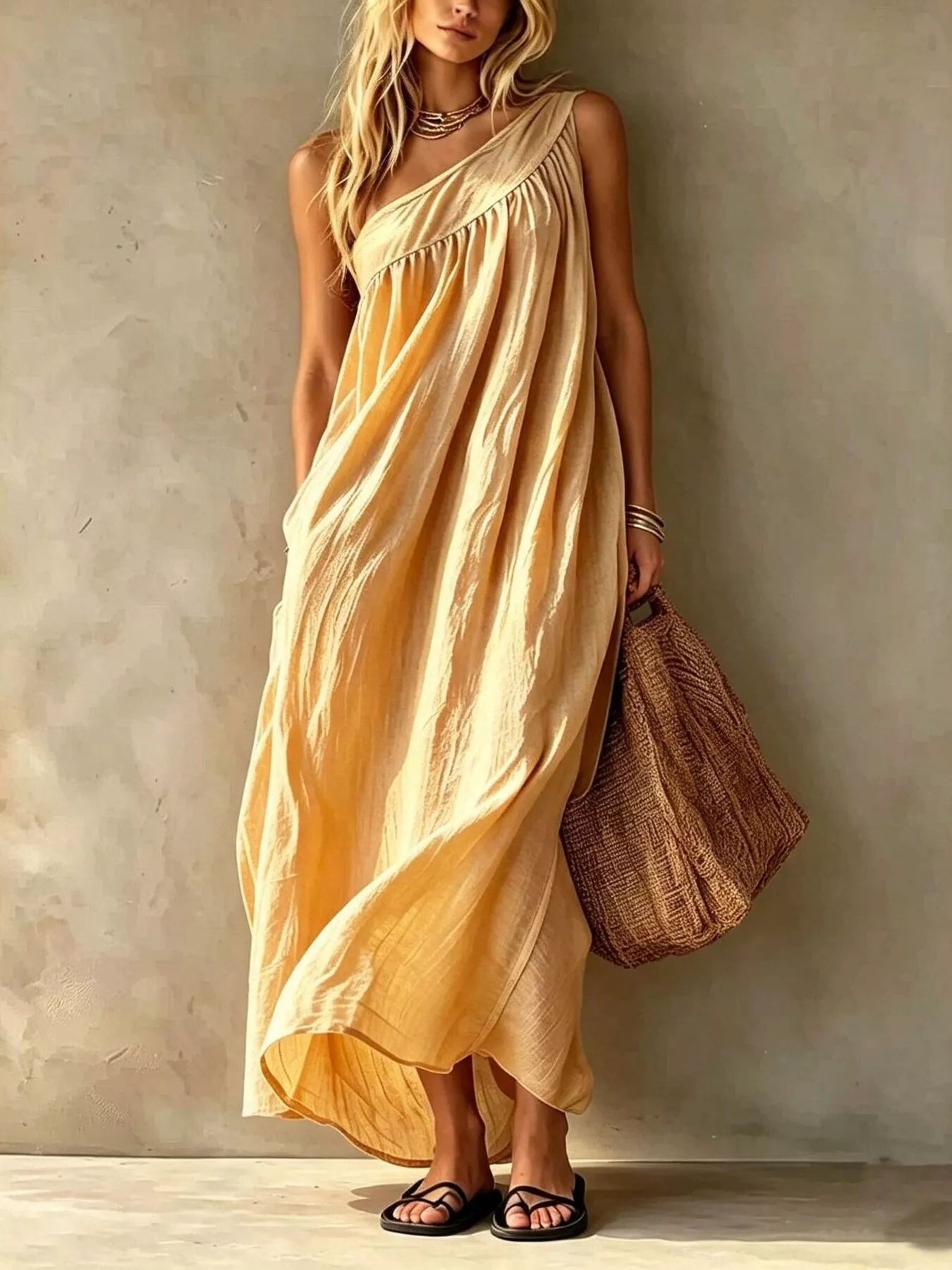 One-Shoulder Maxi Dress