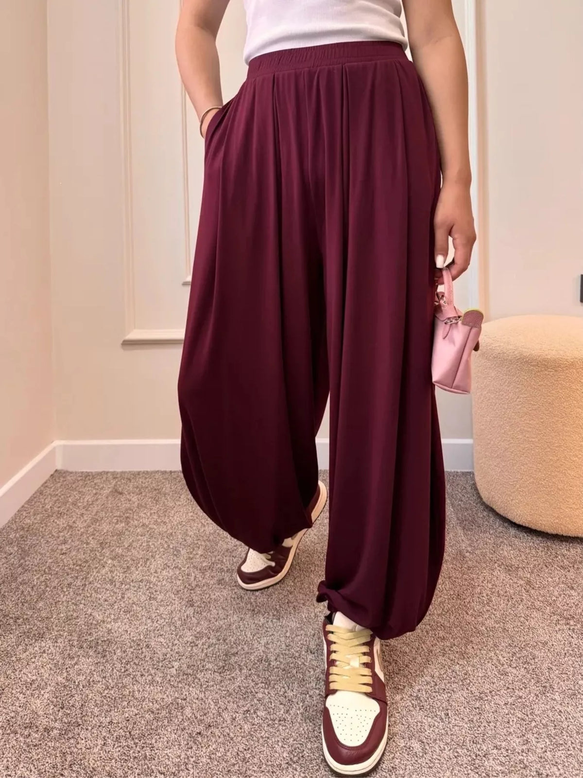 High-Waisted Pleated Wide-Leg Pants