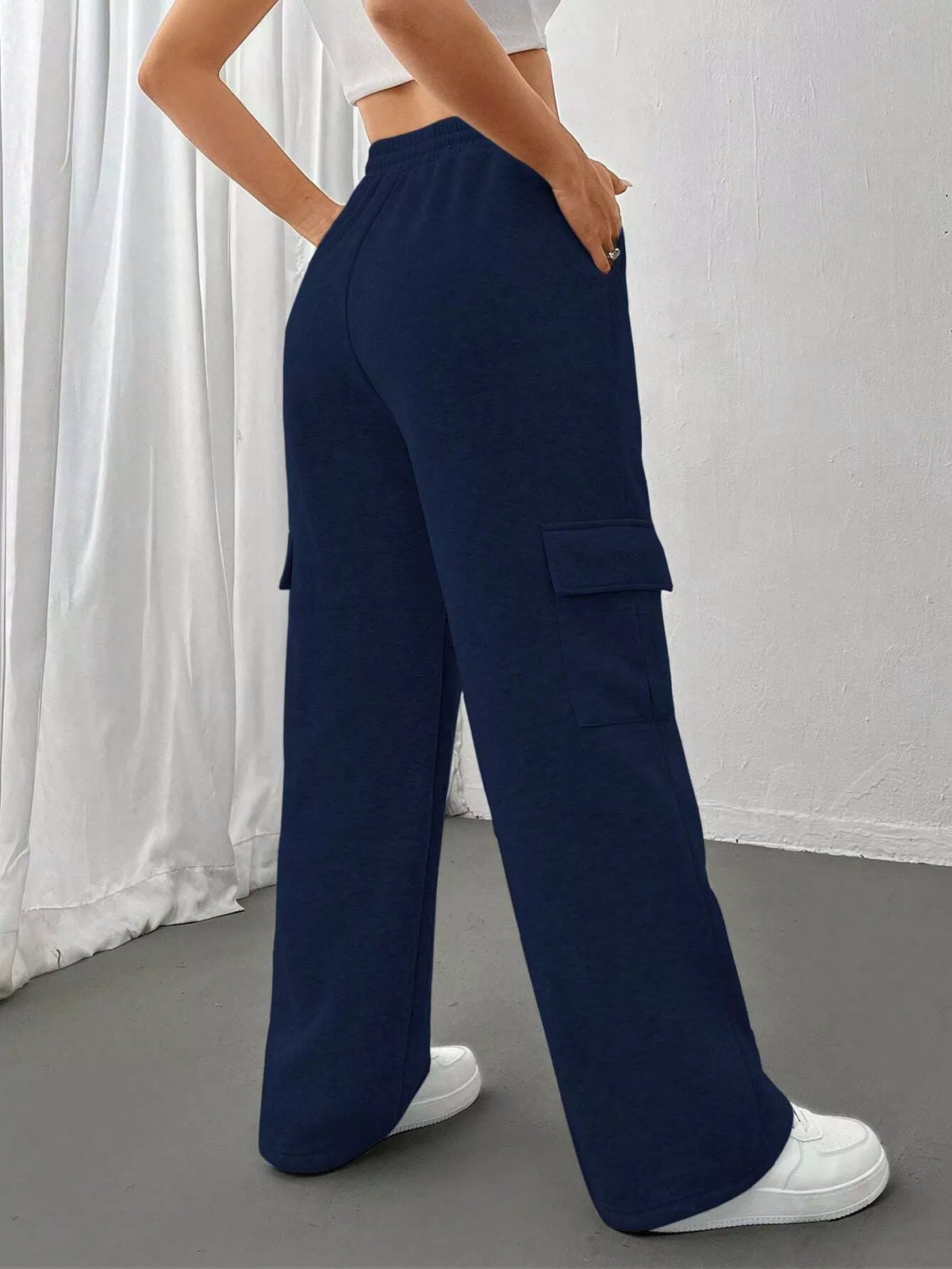 Relaxed Fit Drawstring Waist Pants