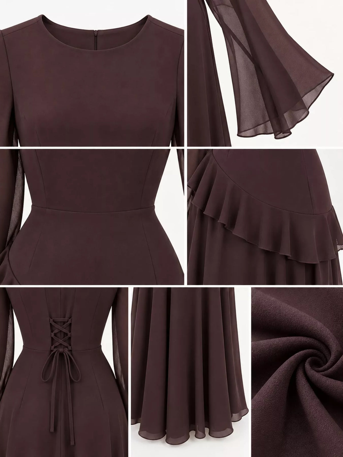 Ruffled Flare Sleeve Maxi Dress