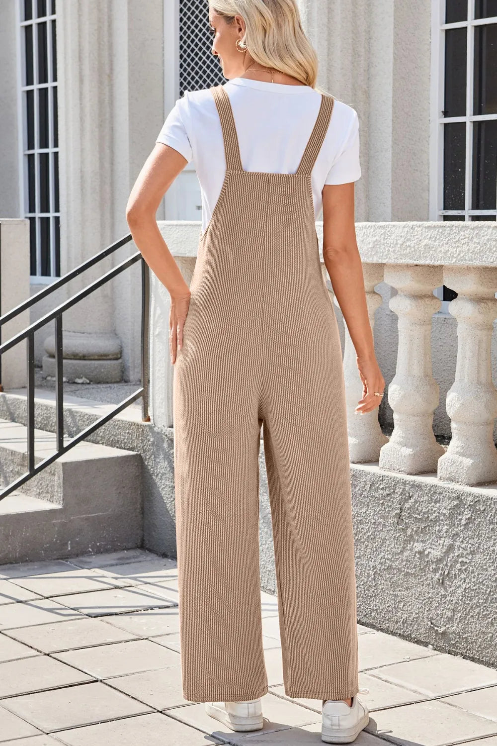 Square Neck Wide Strap Overalls