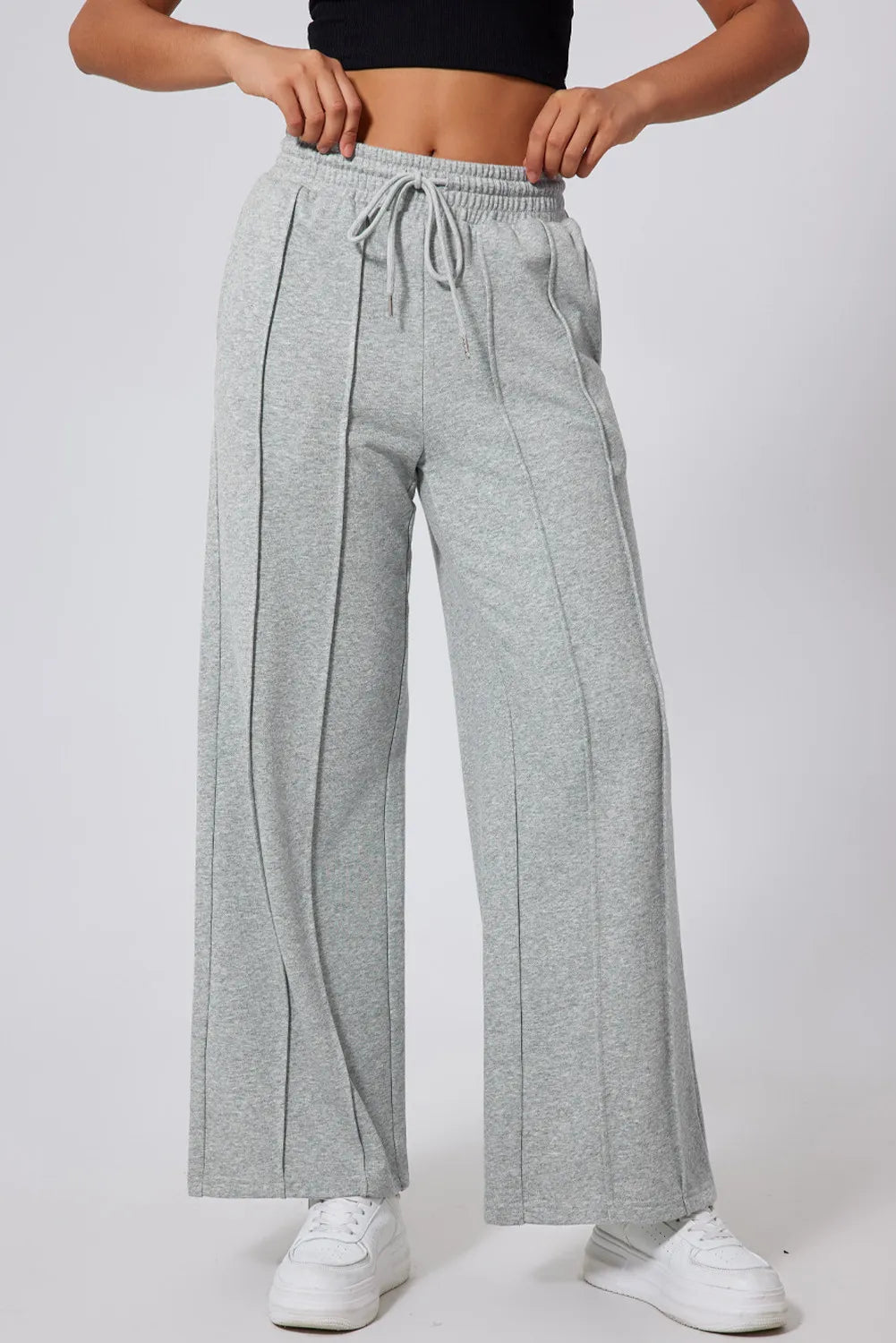 Drawstring Wide-Leg Active Pants