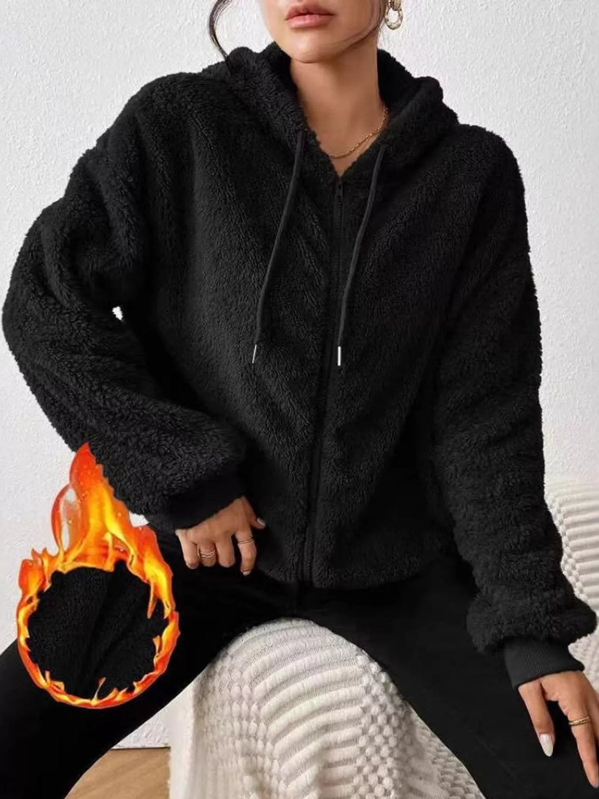 Fleece Zip-Up Hooded Jacket
