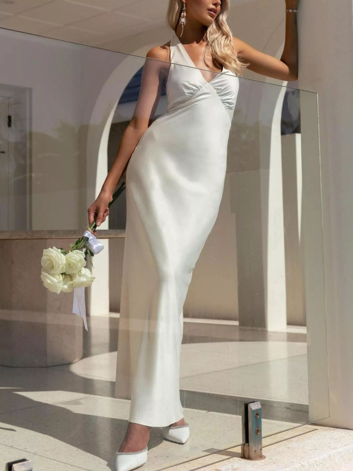 Halter Neck Backless Maxi Dress