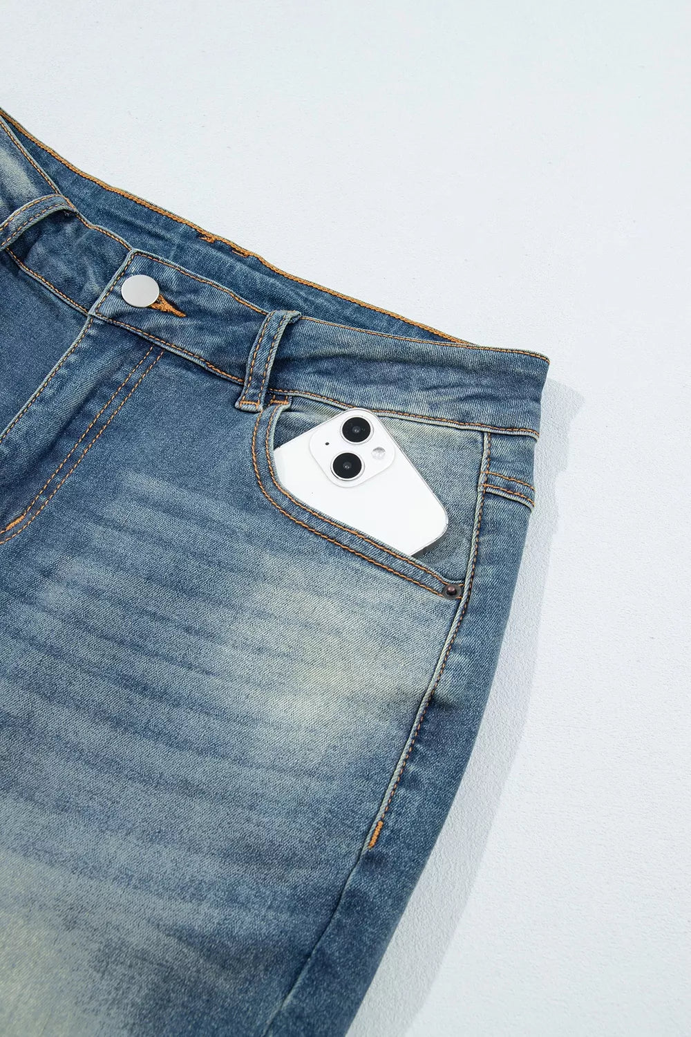 Flare Leg Jeans with Pocket Detail in Medium