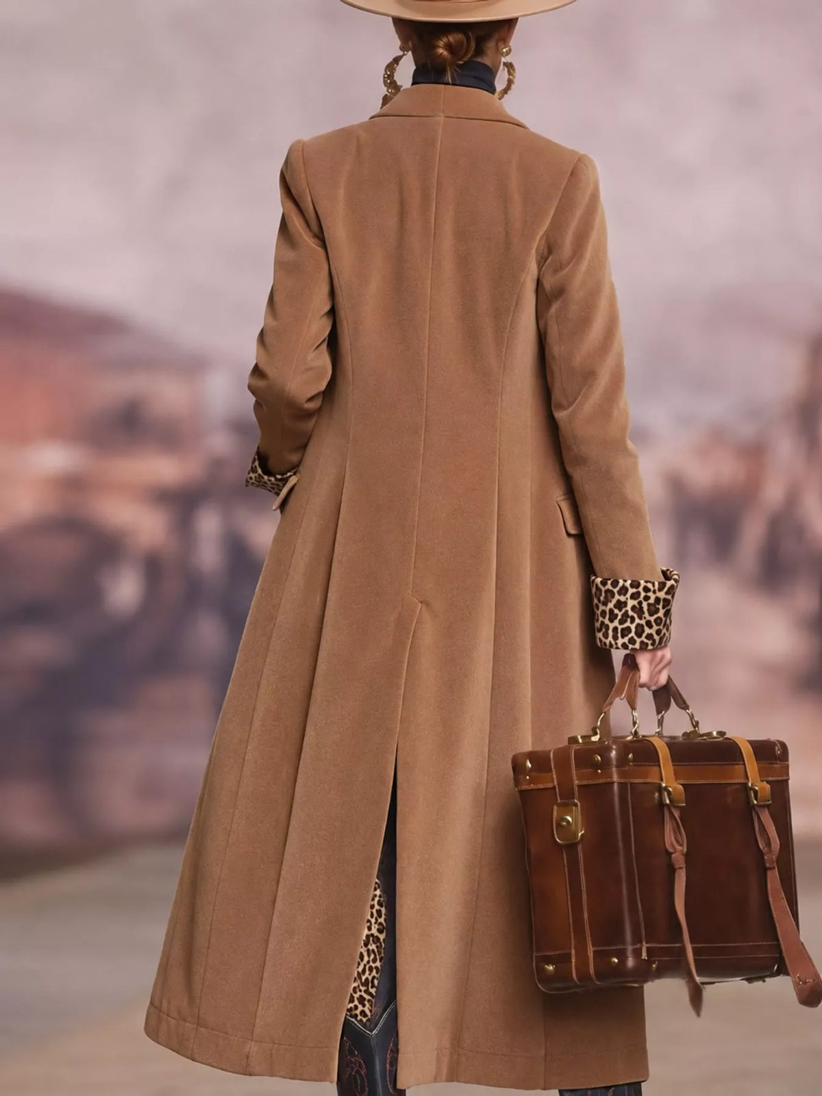 Button-Up Longline Coat with Pockets
