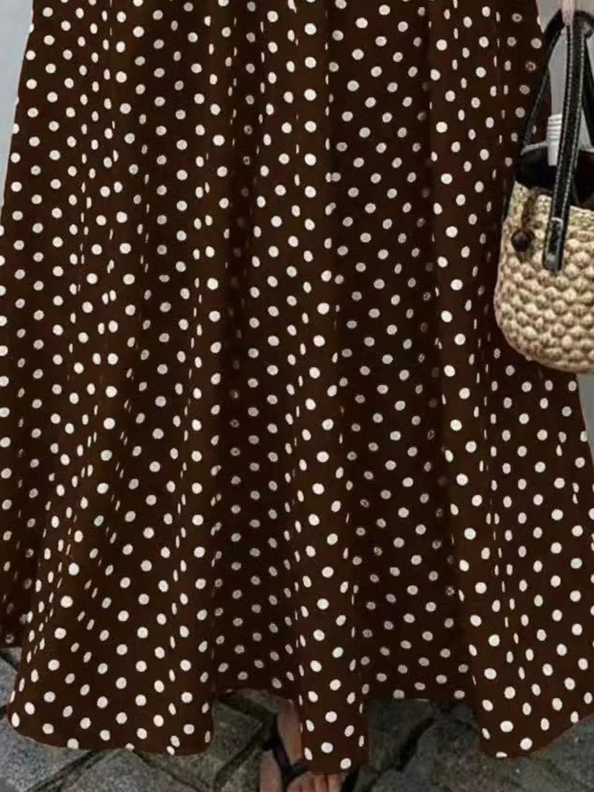 Strapless Polka Dot Ruched Maxi Dress