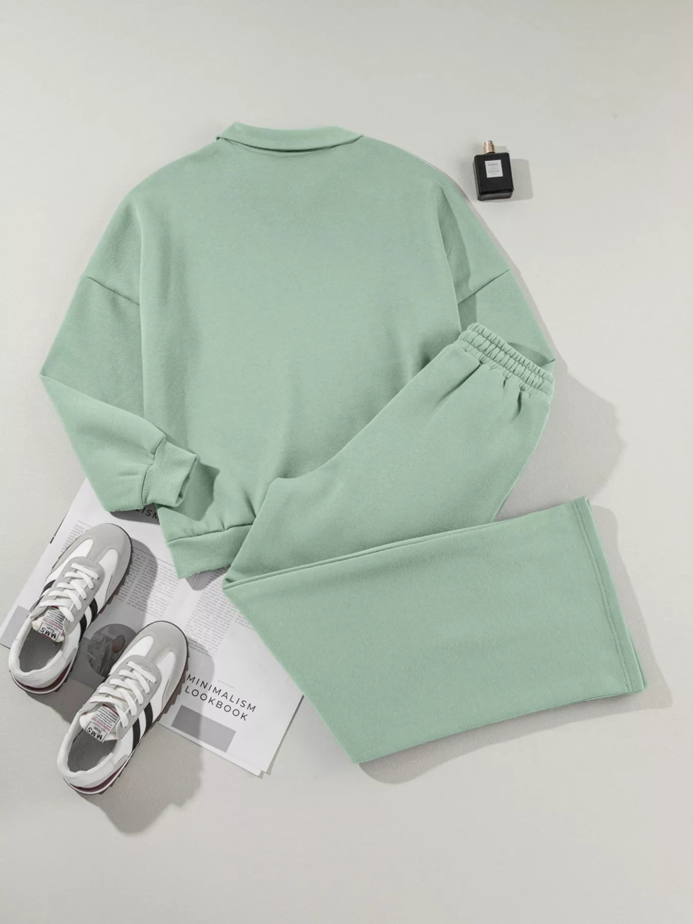 Drop Shoulder Zip-Up Jacket & Pants Set