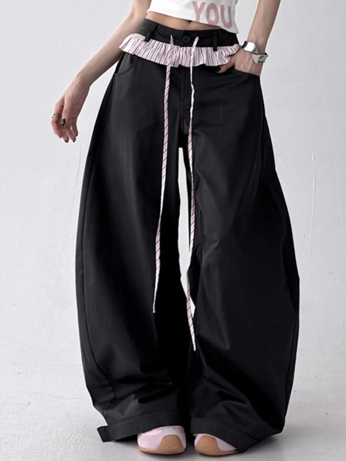 Paperbag Waist Wide Leg Pants