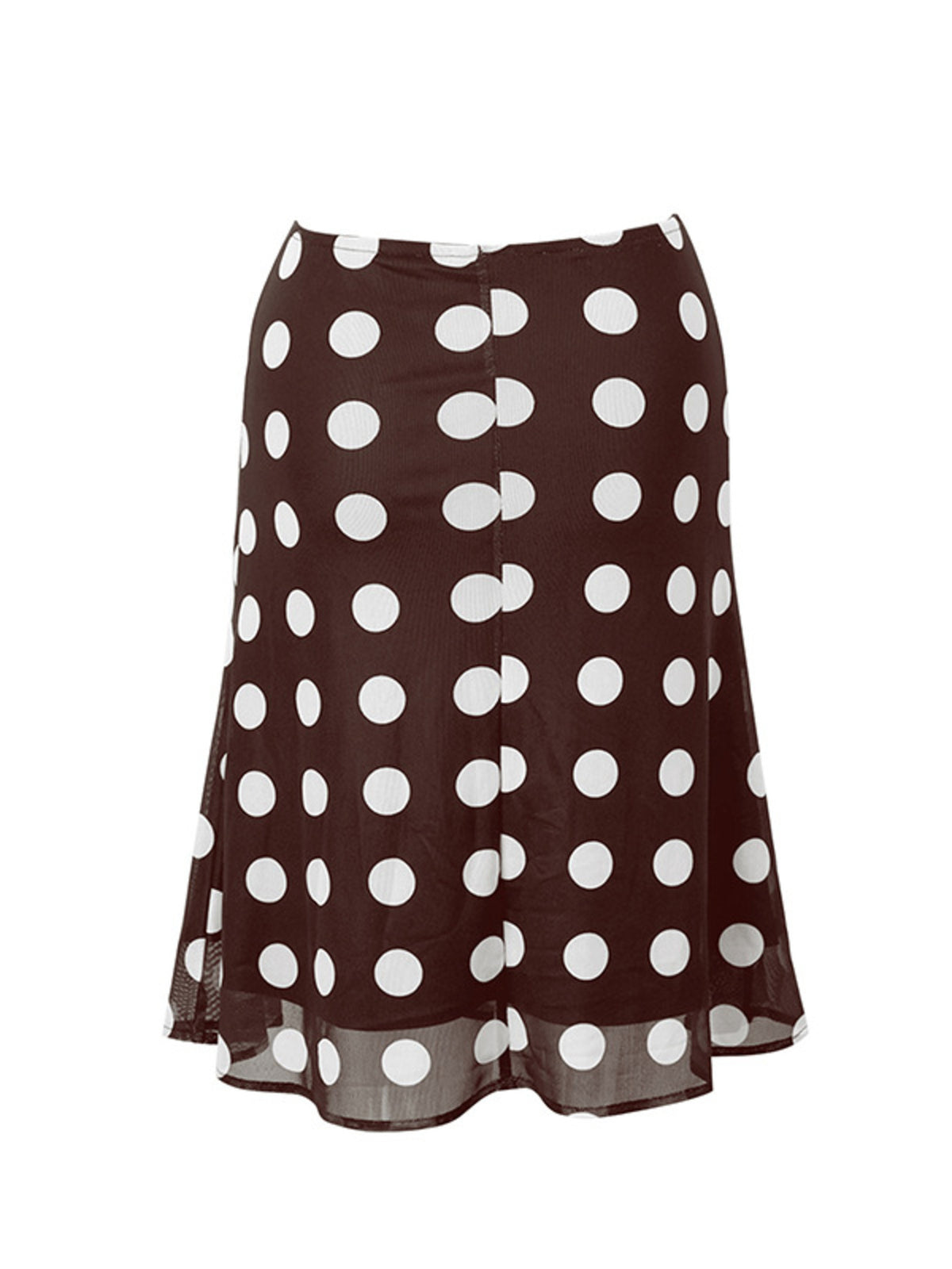 Polka Dot Mesh Skirt in Brown