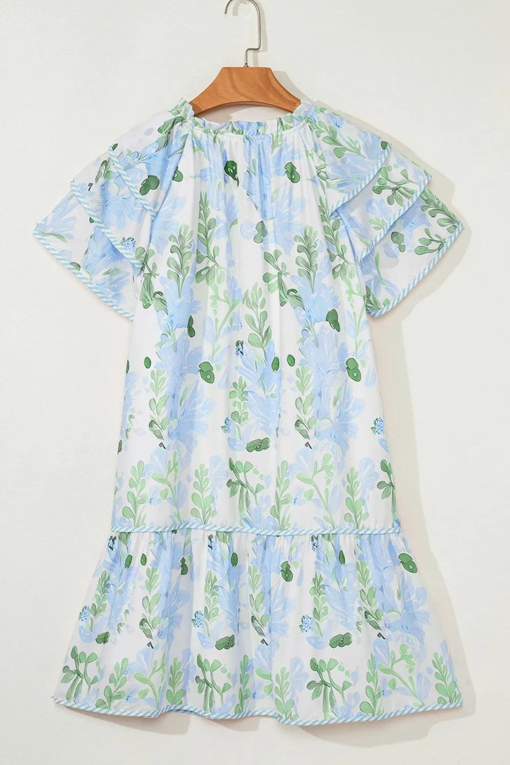 Floral Contrast-Edge Mini Dress