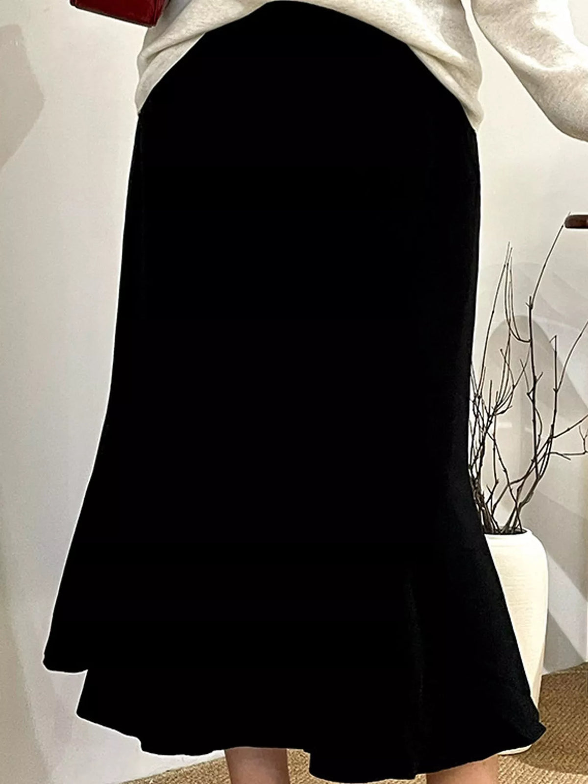 High-Waisted Ribbed Mermaid Skirt