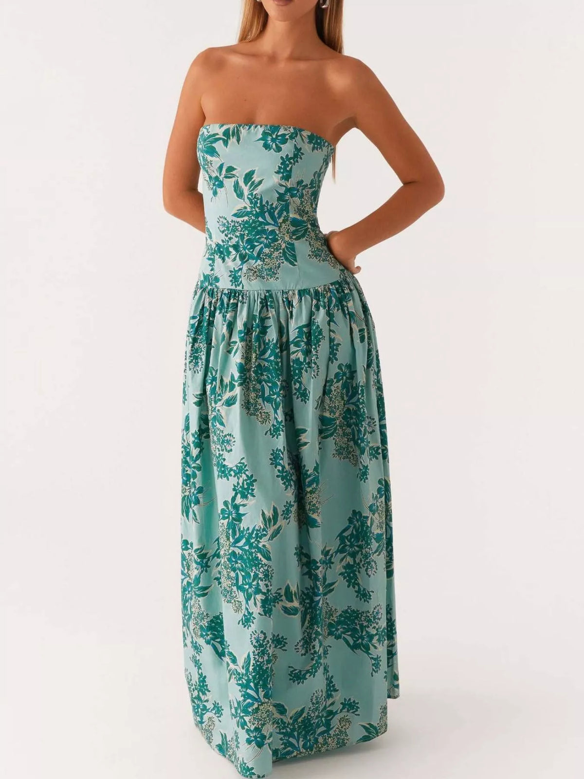 Ruched Tube Maxi Dress