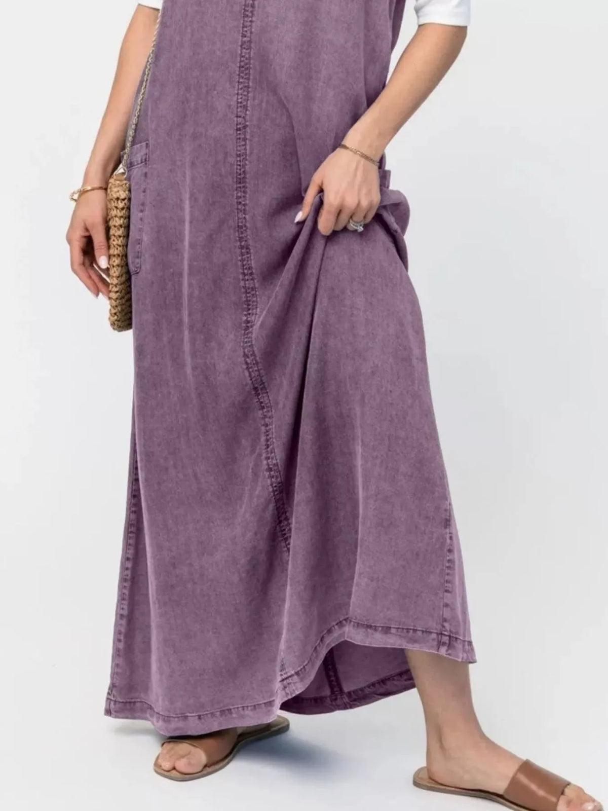 Washed Denim Cami Maxi Dress