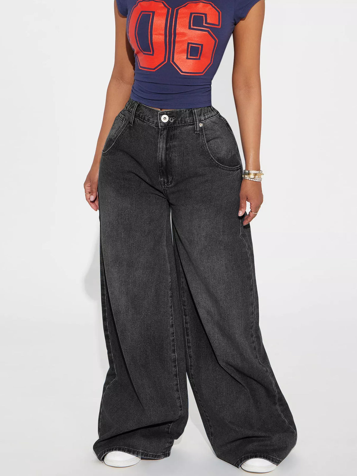 High-Waisted Wide-Leg Jeans