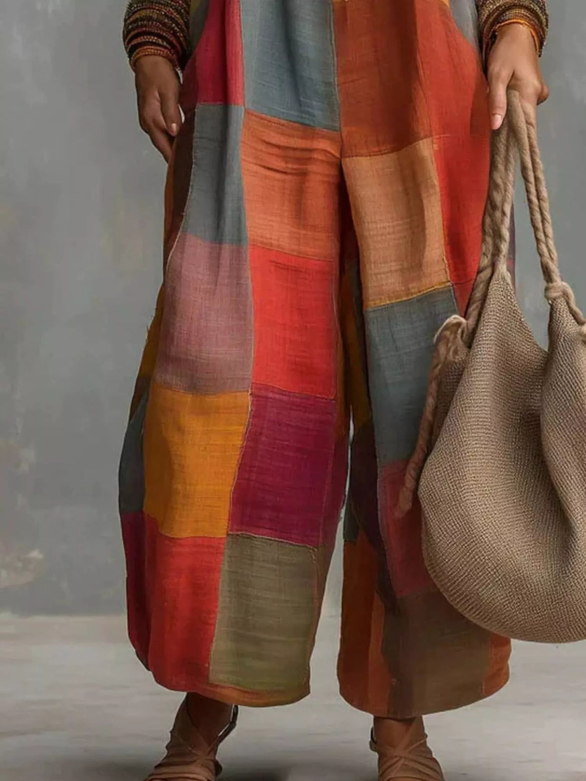 Plaid Halter Wide-Leg Jumpsuit