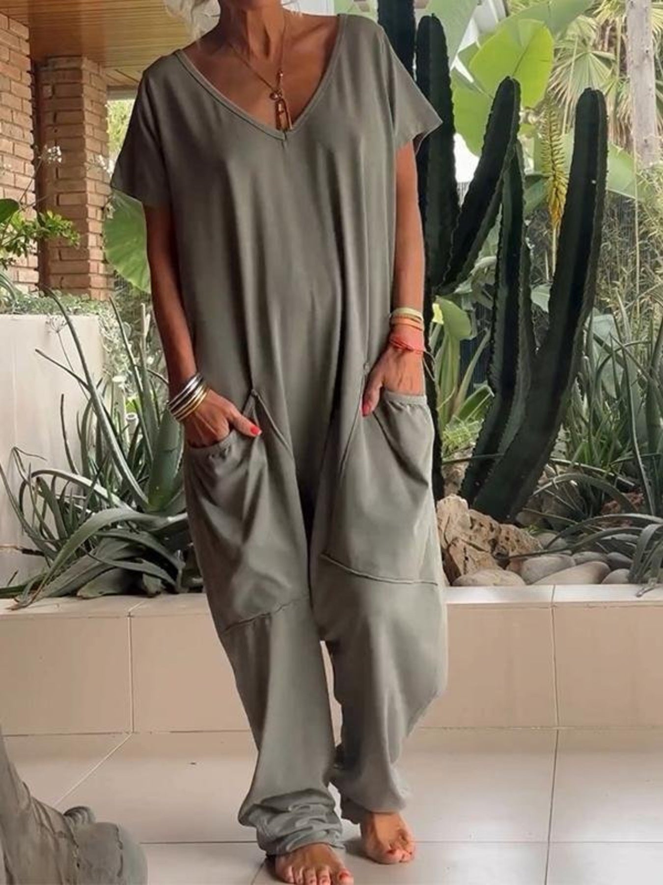 Loose Fit Wide Leg Jumpsuit