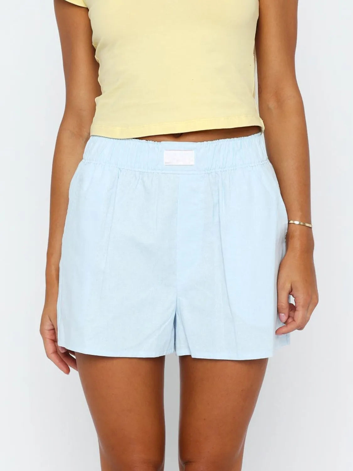 Elastic-Waist Shorts with Pockets