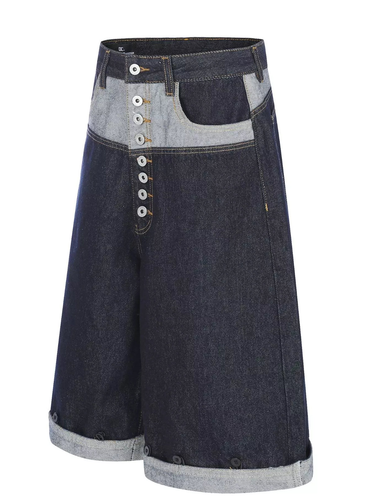 Button Fly Denim Capris in Blue by TrendMaster