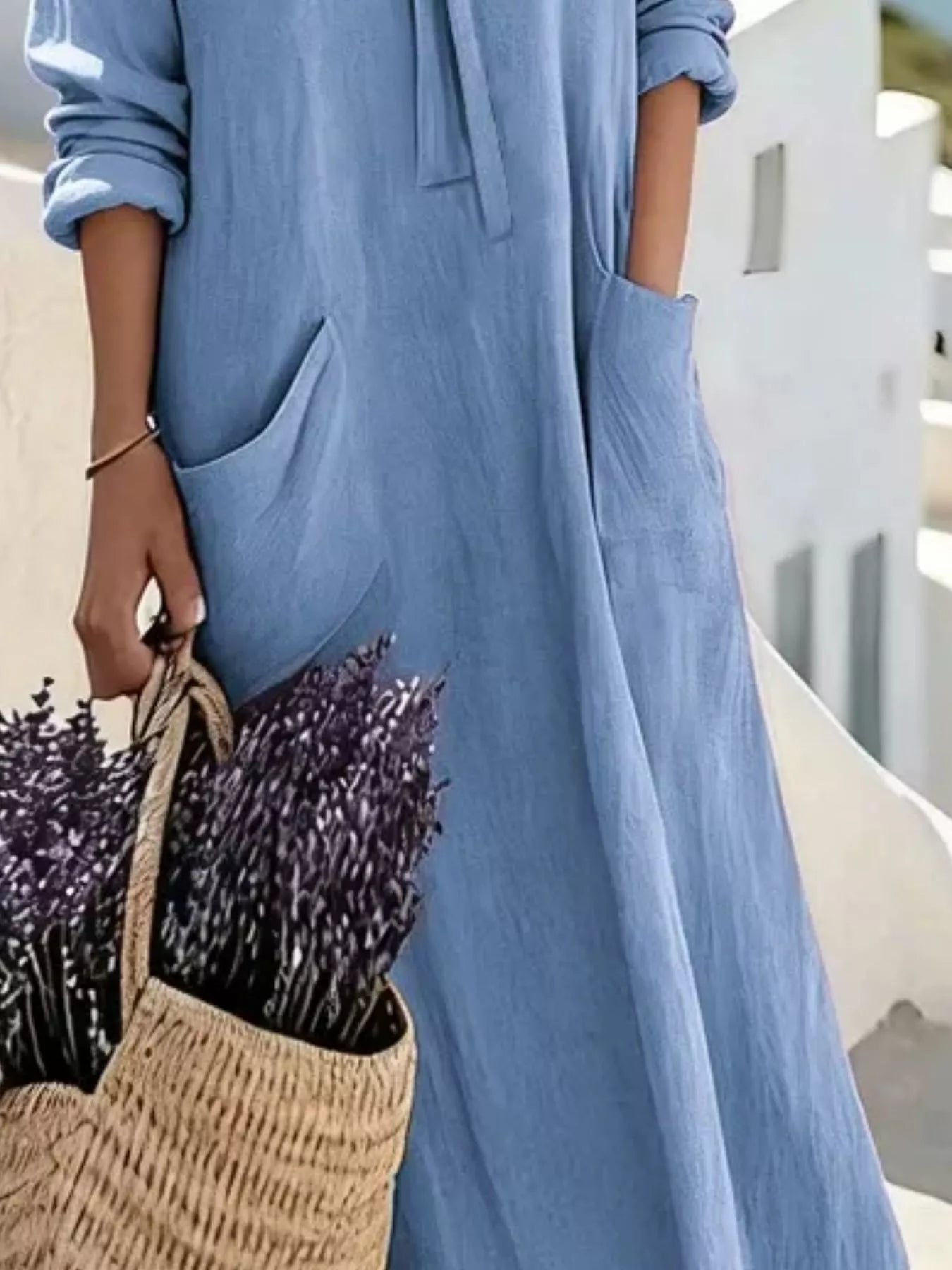 Long Sleeve Maxi Dress with Pockets