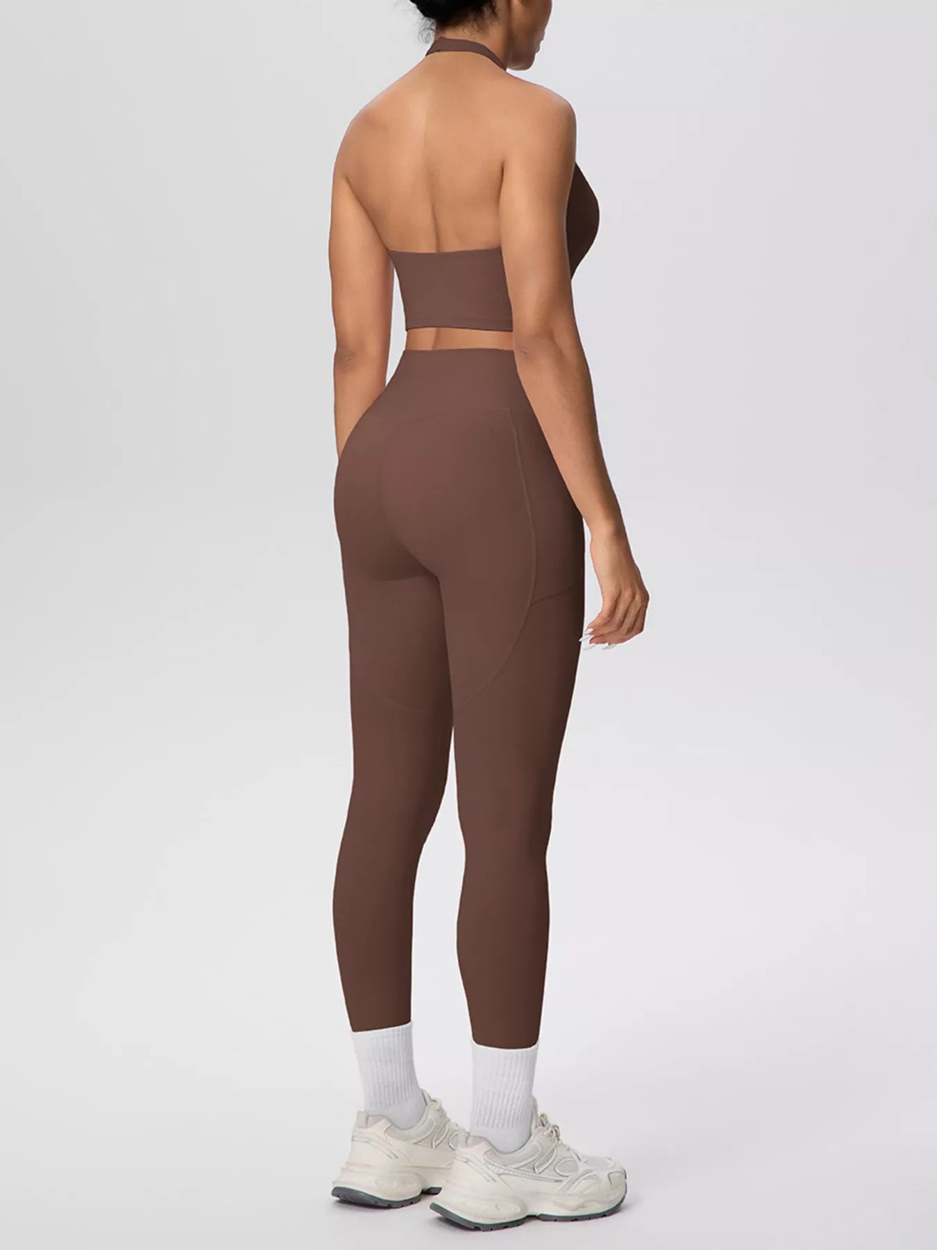 Halter Neck Crop Top and Leggings Active Set