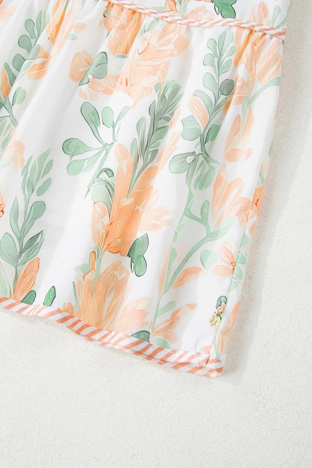 Floral Tie Neck Layered Dress in Sherbet
