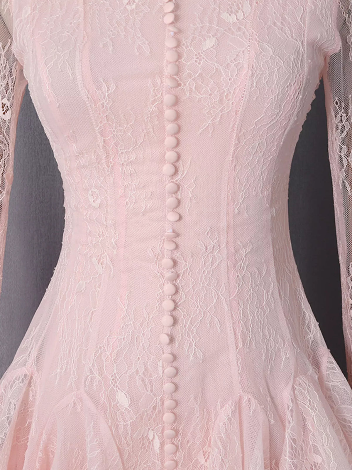 Lace Flare Sleeve Mini Dress in Pink
