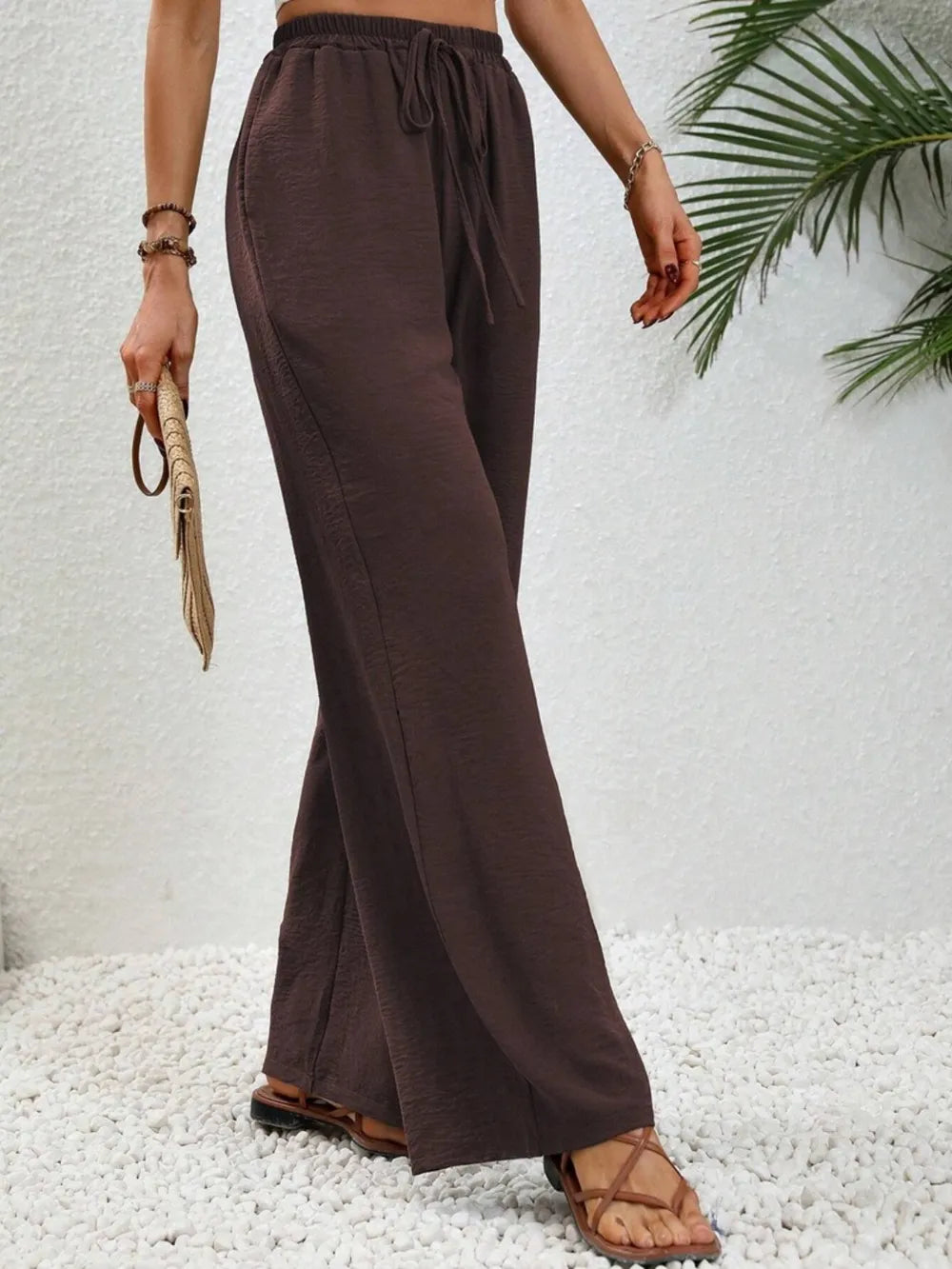 Wide-Leg Drawstring Pants