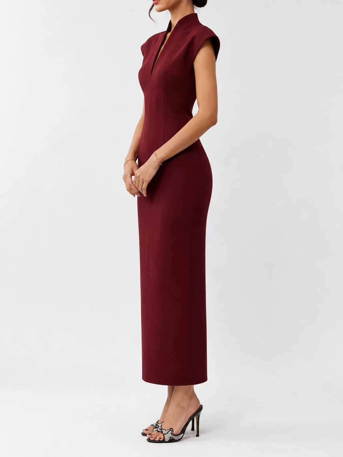 Slit Sleeveless Bodycon Midi Dress