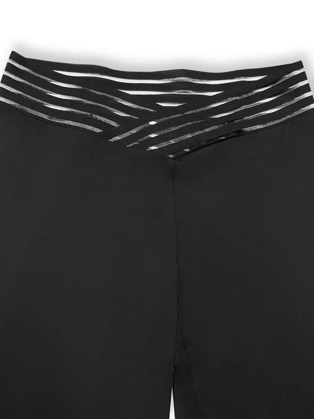 Black V-Waistband Bootcut Pants