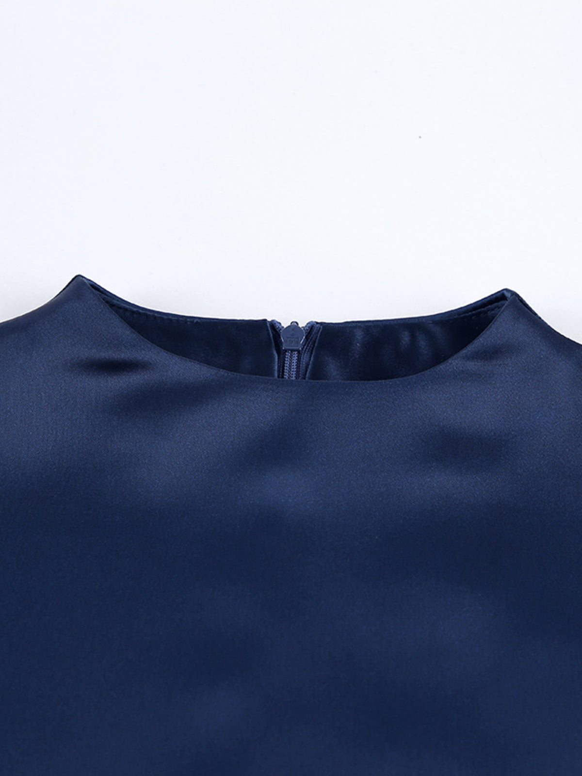 Mock Neck Cape Sleeve Mini Dress in Navy