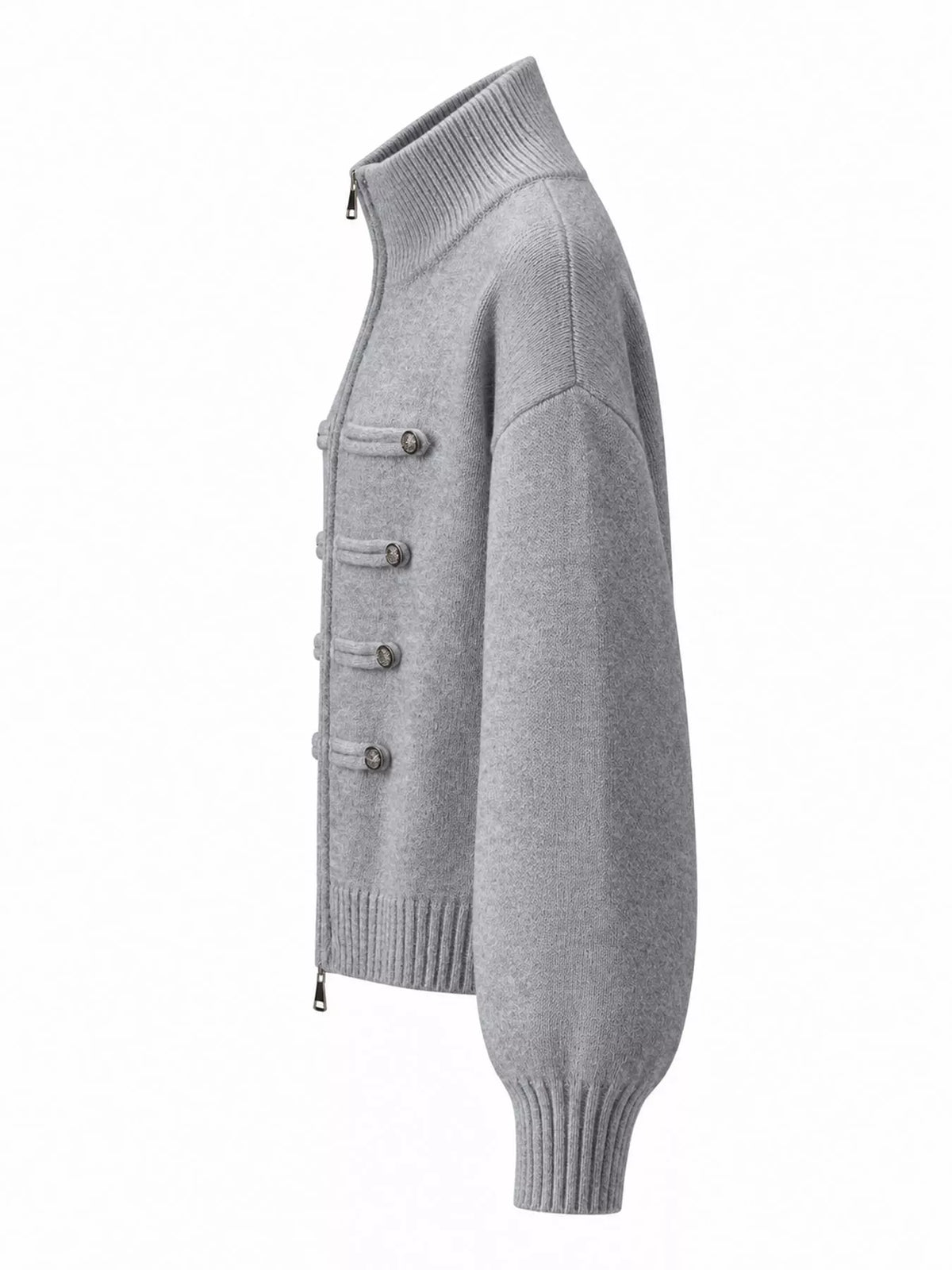 Turtleneck Zip-Up Cardigan