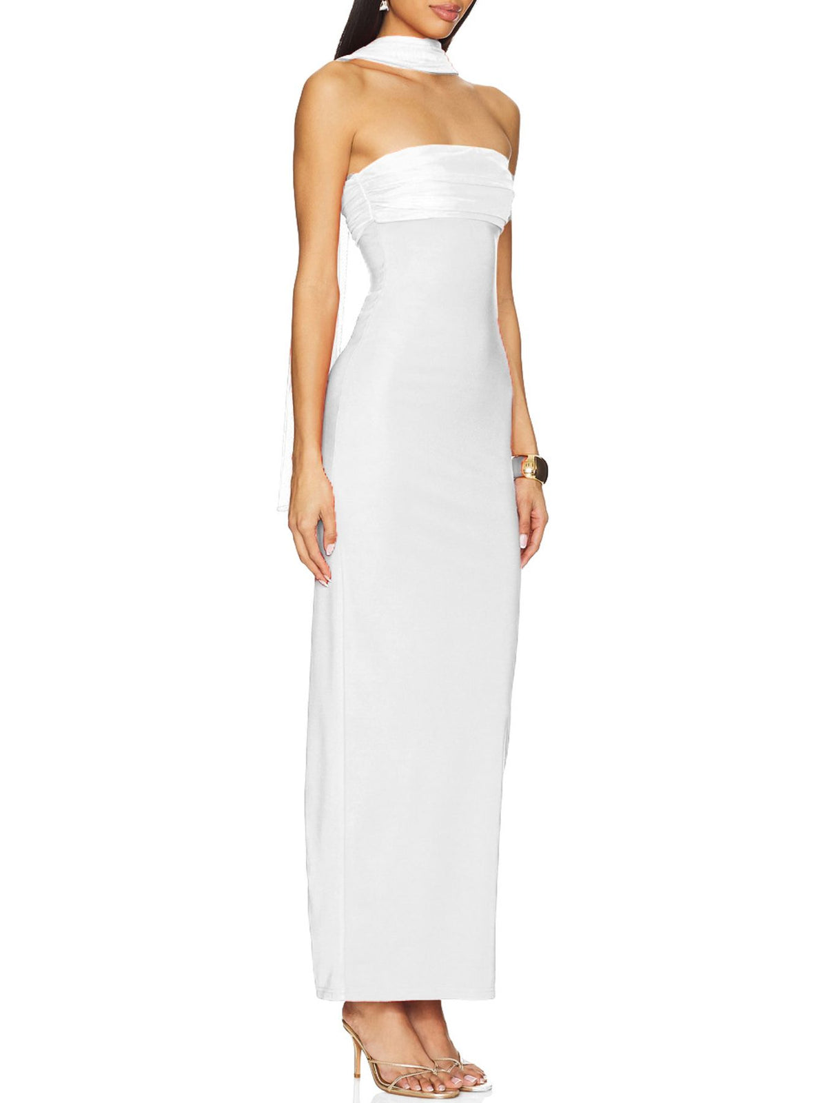 Ruched Tube Maxi Dress
