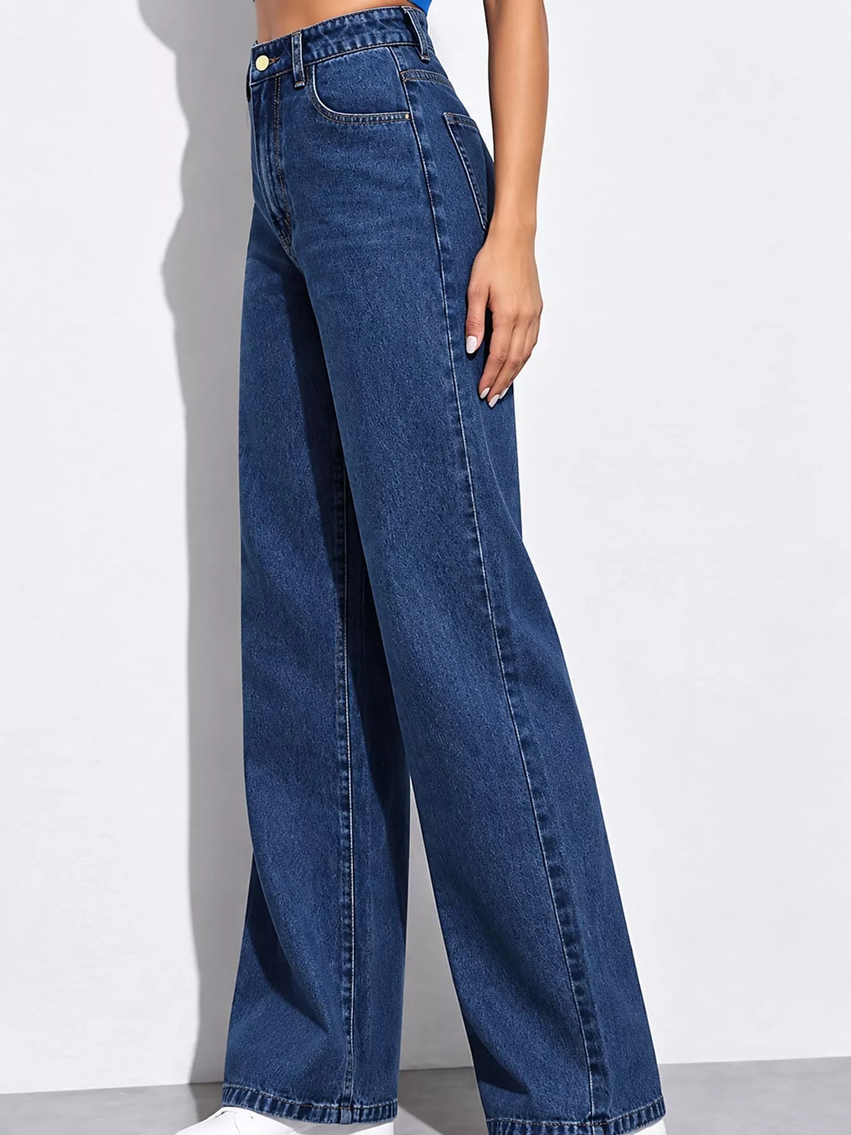 High-Waisted Vintage Wash Jeans