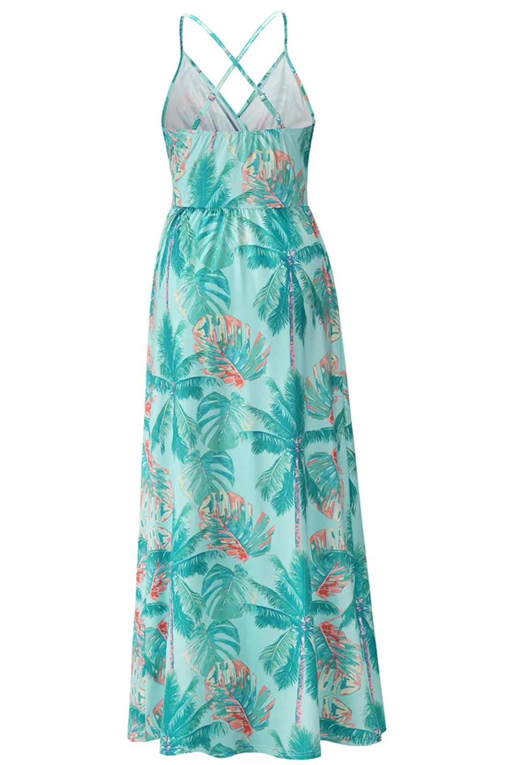 Crisscross Surplice Printed Cami Dress