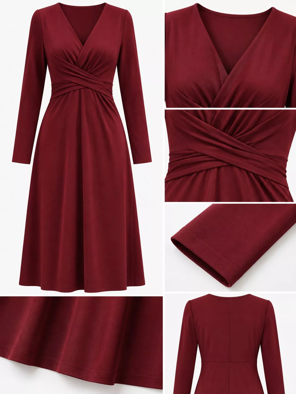 Crisscross Ruched Front Midi Dress