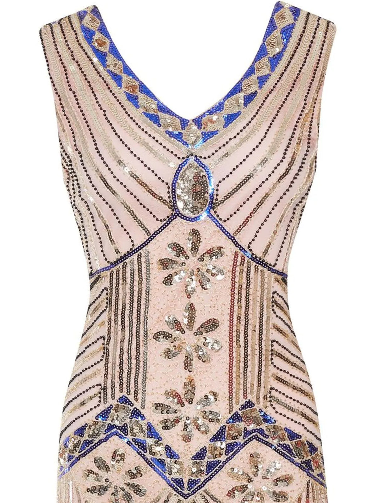 Sequin Fringe Hem Sleeveless Dress