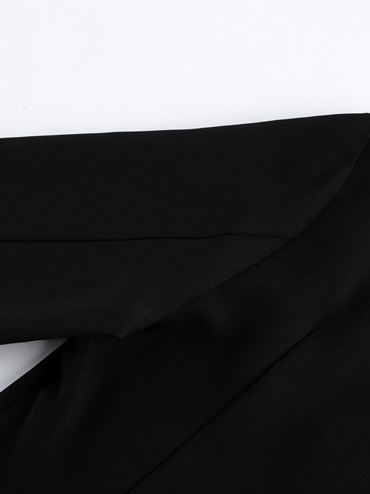 Ruched Surplice Long Sleeve Dress in Black