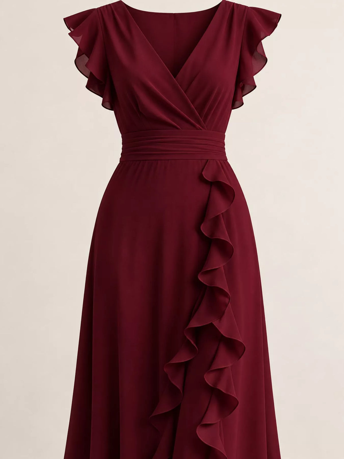 Ruffled Surplice Maxi Dress