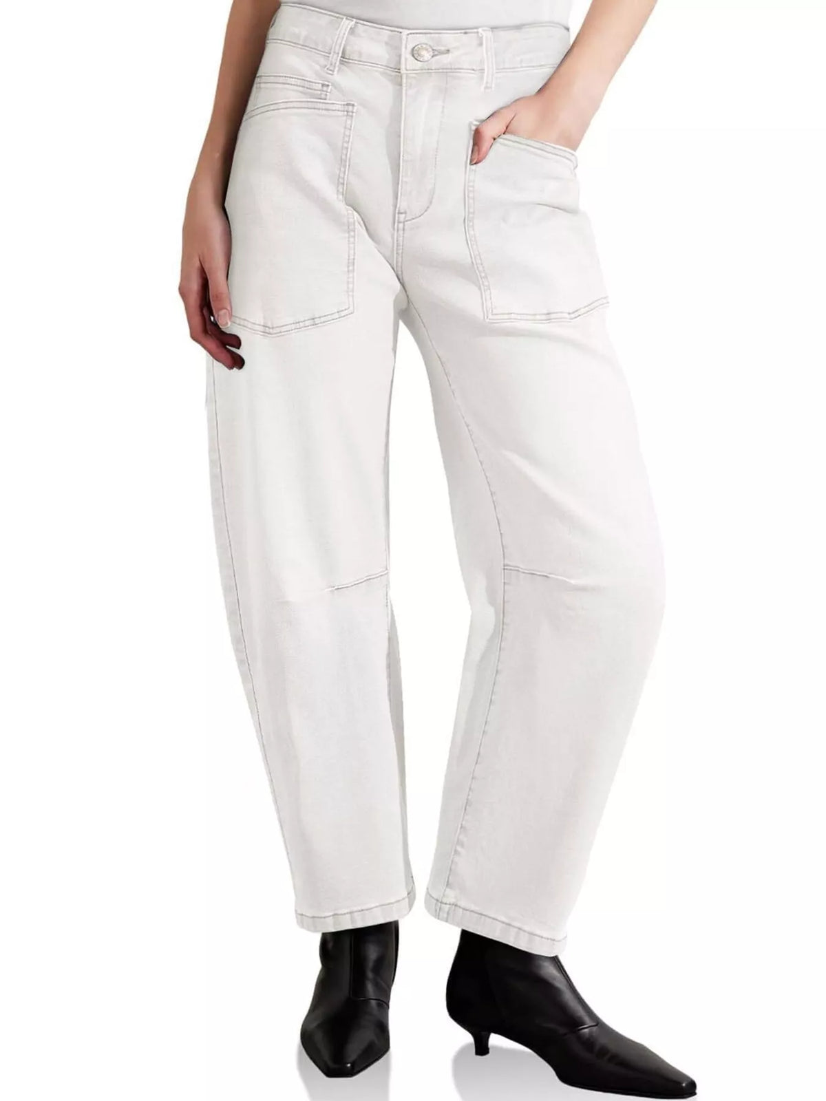 Wide-Leg Jeans with Patch Pockets by Dreamy Drapes