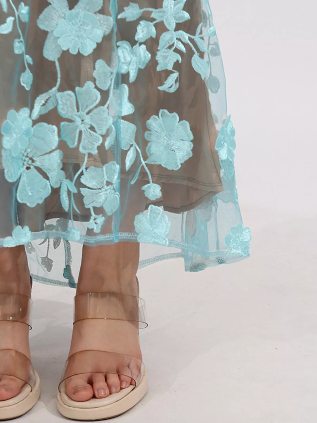 Embroidered Tube Maxi Dress in Gradient in Gradient Color