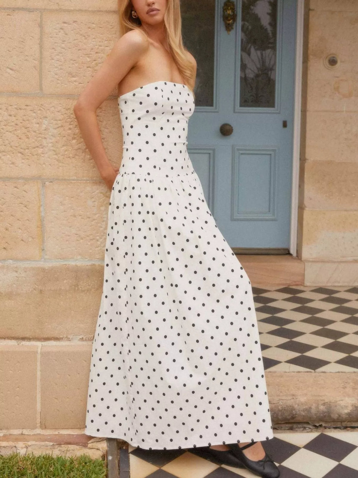 Ruched Tube Maxi Dress