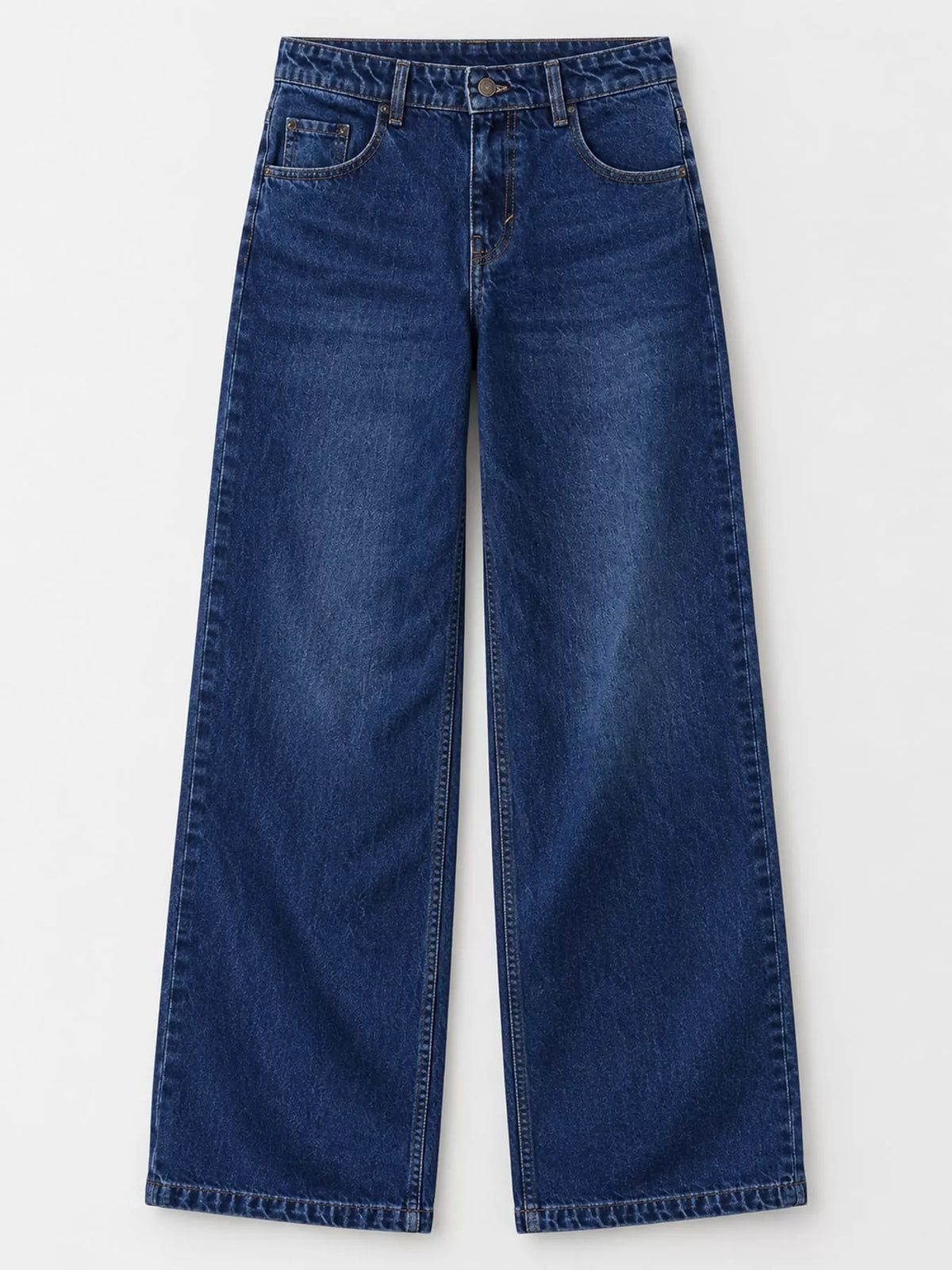 Wide-Leg Vintage Wash Jeans